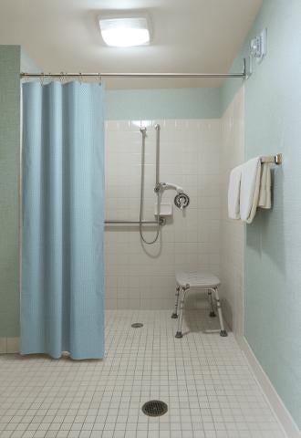 Spray shower curtain