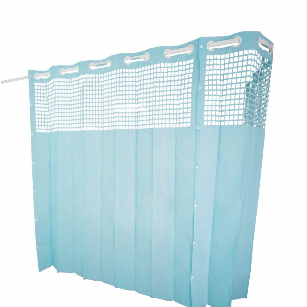 On The Right Track disposable cubicle curtain, Blue, G-ring