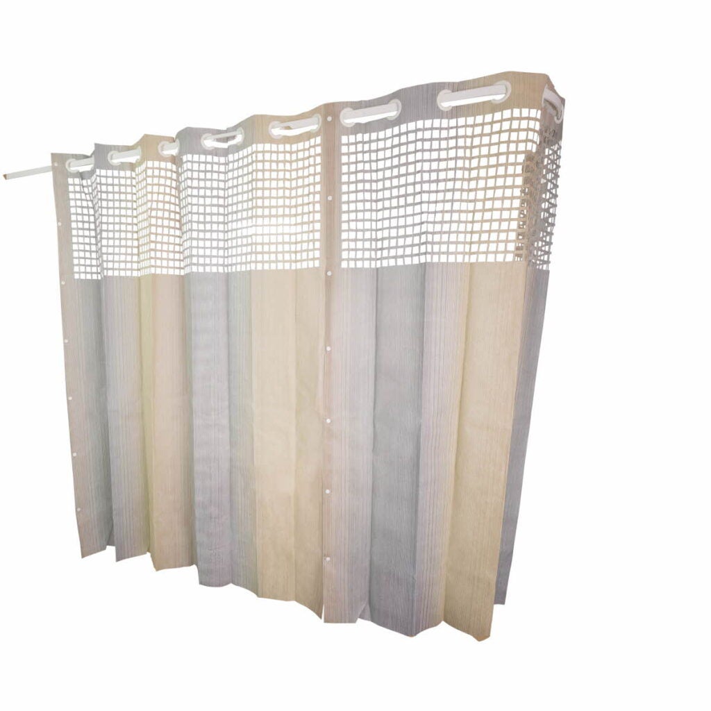 On The Right Track disposable cubicle curtain, Echo, G-ring