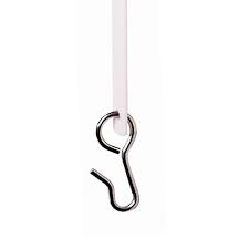 Cubicle curtain drop, PVC, steel hook