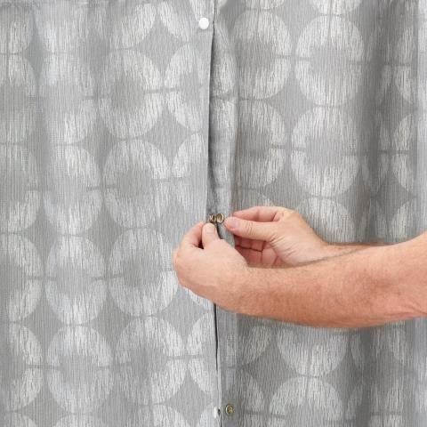 Traditional cubicle curtain, side snaps, Halo Dune