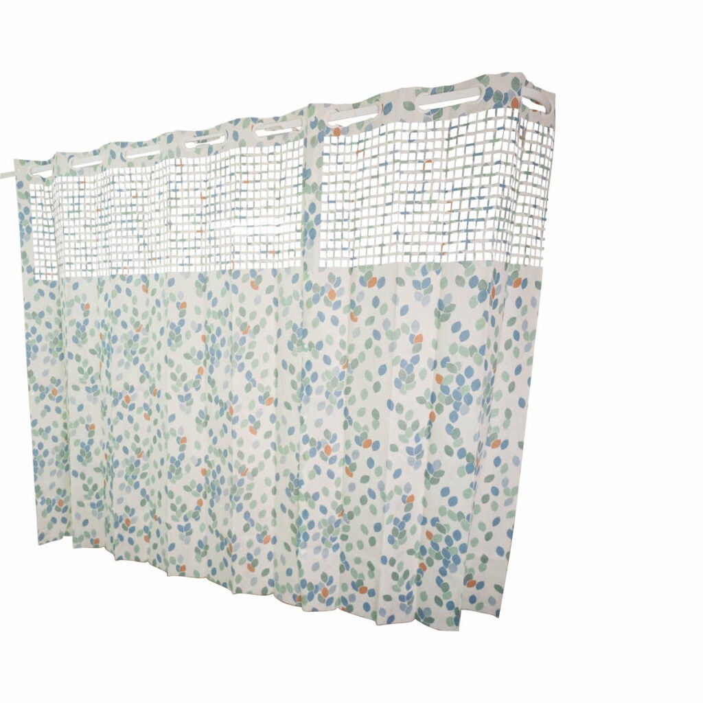 On The Right Track disposable cubicle curtain, Silver Cottonwood, G-ring
