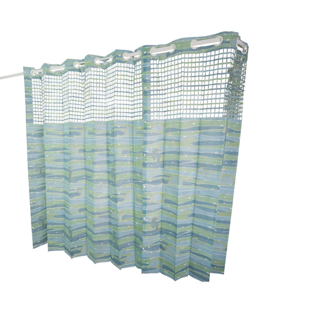 On The Right Track disposable cubicle curtain, Magic Waves, G-ring